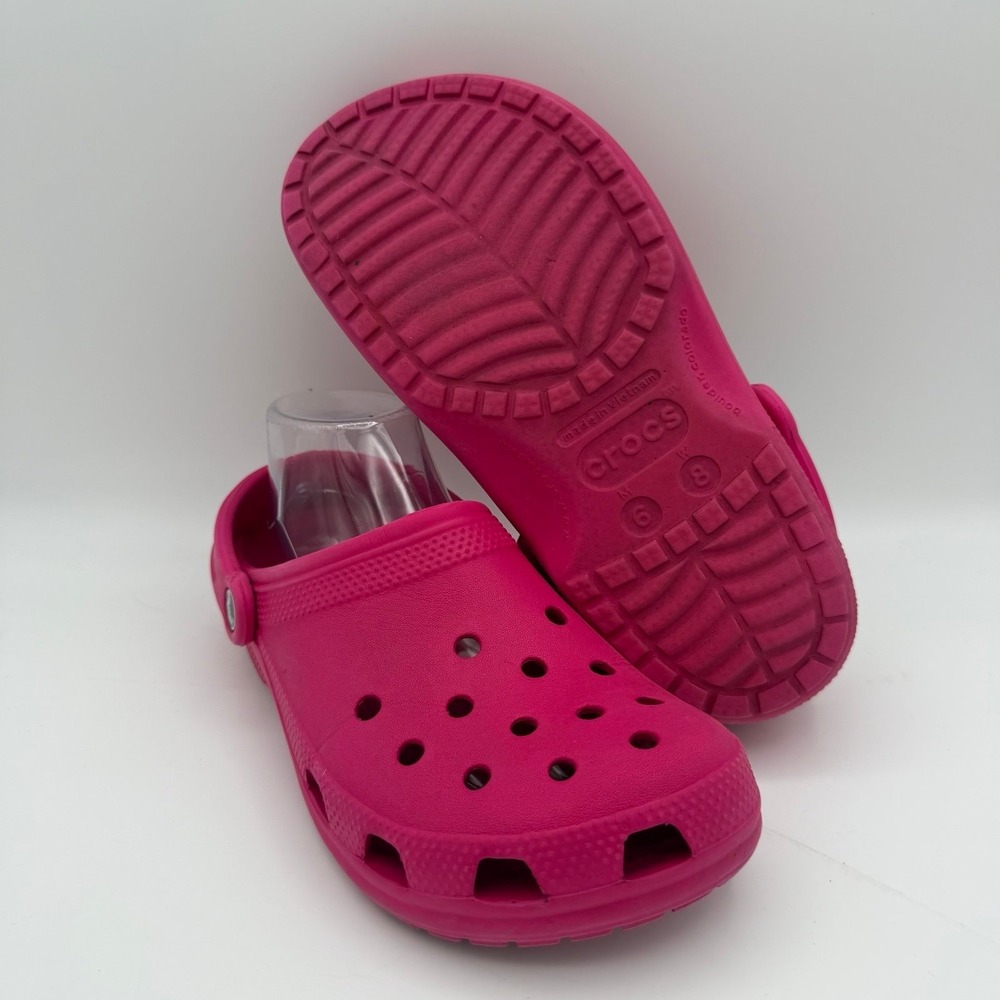 UNISEX Crocs Classic Hot Pink Casual Comfort Slip-On Clogs 6 Men's 8 Women's